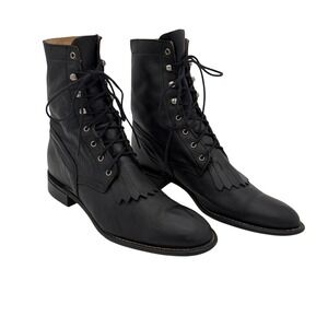 Vintage Acme Circle-A Women's Lace-Up‎ Kiltie Boots Size 9M Made in USA